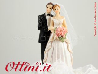 Cake Topper Centro Torta Statuina Torta, sopra torta, matrimonio nozze Sposi classici romantici eleganti con pizzi