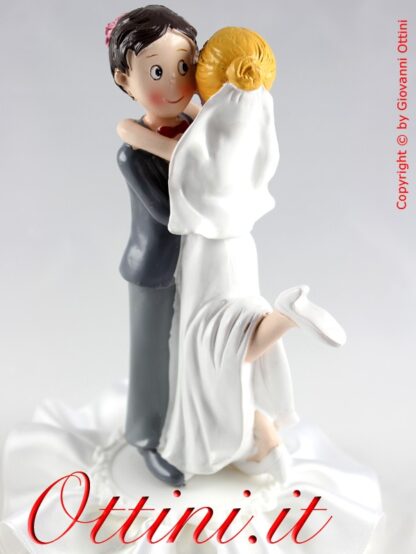 Cake Topper Centro Torta Statuina Torta matrimonio nozze, sopra torta, nozze Sposi abbracciati abbraccio