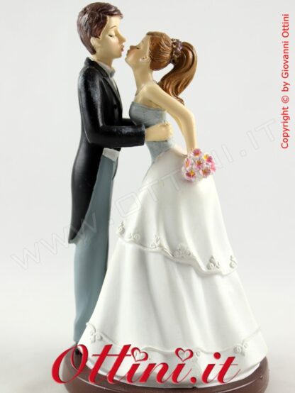 Cake Topper Centro Torta Statuina Torta matrimonio nozze, sopra torta, sposi che si baciano bacio