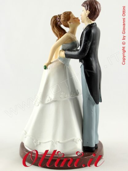 Cake Topper Centro Torta Statuina Torta matrimonio nozze, sopra torta, sposi che si baciano bacio