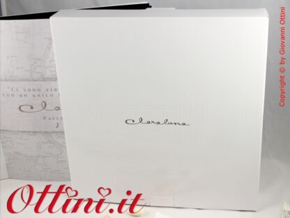 19656 Claraluna Bomboniera pannello led grande con foglie intagliate e partecipazione omaggio