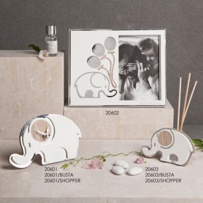 Bomboniera Claraluna 20601 Orologio da tavolo Elefante con Legno e Specchio