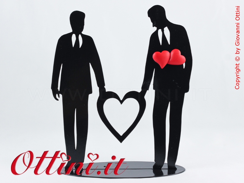 E3271 Cake Topper Centro Torta Statuina Torta matrimonio nozze, sopra torta, nozze Sposi silhouette Uomo/Uomo Classico