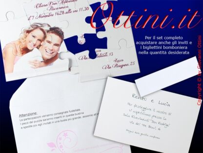 FP01 Partecipazione Puzzle con stampa gratuita per Nozze Matrimonio di Ferdinando Famà