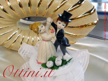 Cake Topper Centro Torta Statuina Torta, sopra torta, matrimonio nozze Sposi danza danzanti ballerini vintage
