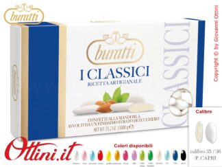 Finissimi e Morbidi confetti Buratti Capri mandorla pelata blu ideali per festeggiare il 35° anniversario di nozze (Nozze di Zaffiro)