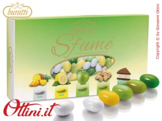 FUVE100 Confetti Buratti Tenerezze Sfumè Verde con mandorla ricoperta di Cioccolato Bianco Aromatizzato ideali per confettate - Senza Glutine