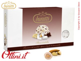 TEST100 Confetti Buratti Tenerezze Bianche Stracciatella con mandorla ricoperta di Cioccolato al latte ideale per confettate - Senza Glutine