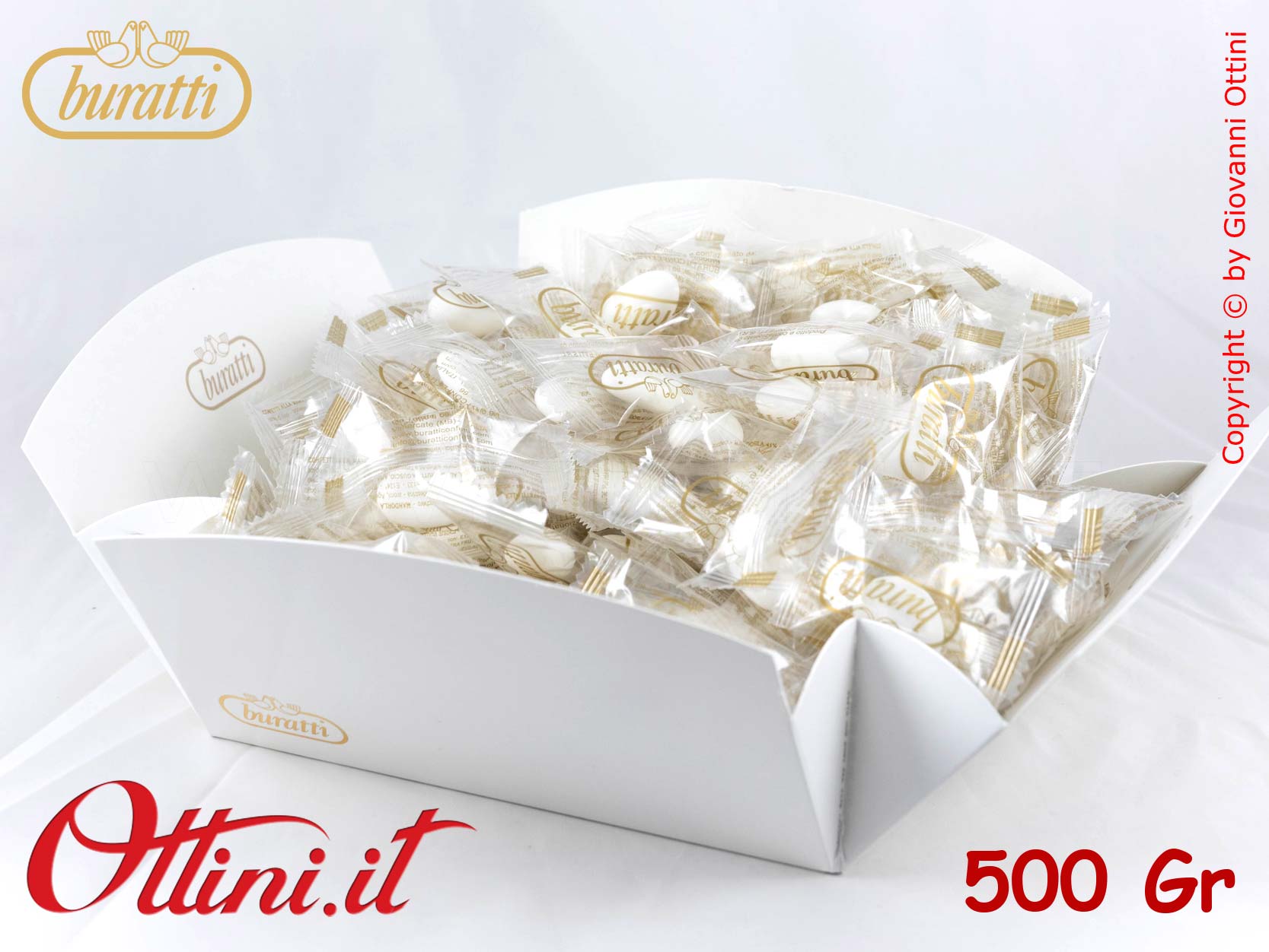 Confetti bianchi mandorla Avola 500 gr - Bomboniere Roccaro