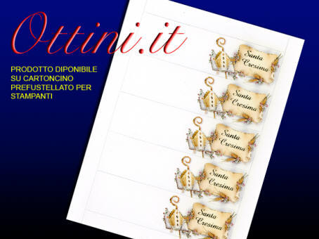 Bigliettino Bomboniera Santa Cresima con Mitria e Pergamena