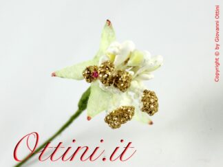 fiore artificiale fiori artificiali per acconciature confezione sacchettini bomboniera, composizioni composizione fiorellino nebbiolina glitter oro dorata pistilli accessori accessorio decoro