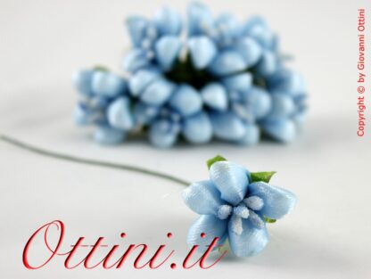 fiore artificiale fiori artificiali per acconciature confezione sacchettini bomboniera, composizioni composizione fiorellini cielo azzurri azzurro celeste celesti accessori accessorio decoro