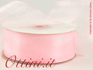 Nastrino Nastro Trasparente in organza Rosa 40 millimetri 50 Metri - Nastri bomboniera 40 mm - Nastri matrimonio confezione alta qualità prezzo speciale Bambina Femmina