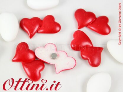 Decori a Cuore Decorazione cuori rossi per bomboniere Decori matrimonio Doppio cuore con magnete