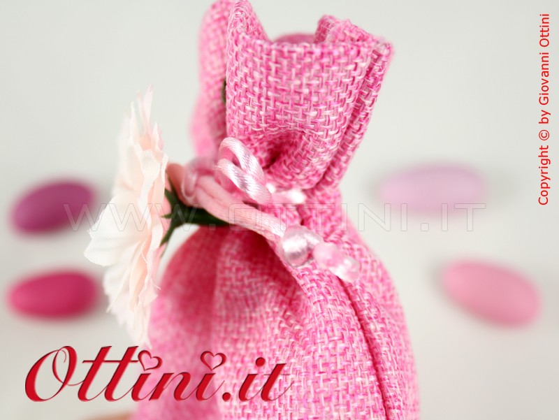 Fiori Artificiali per confezione sacchettini bomboniera, Margherita in tessuto, Margherita Cipria, accessori decoro