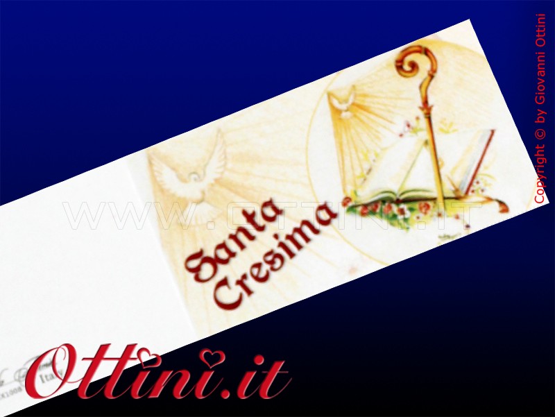 Bigliettino Bomboniera Santa Cresima con Vangelo e Mitria