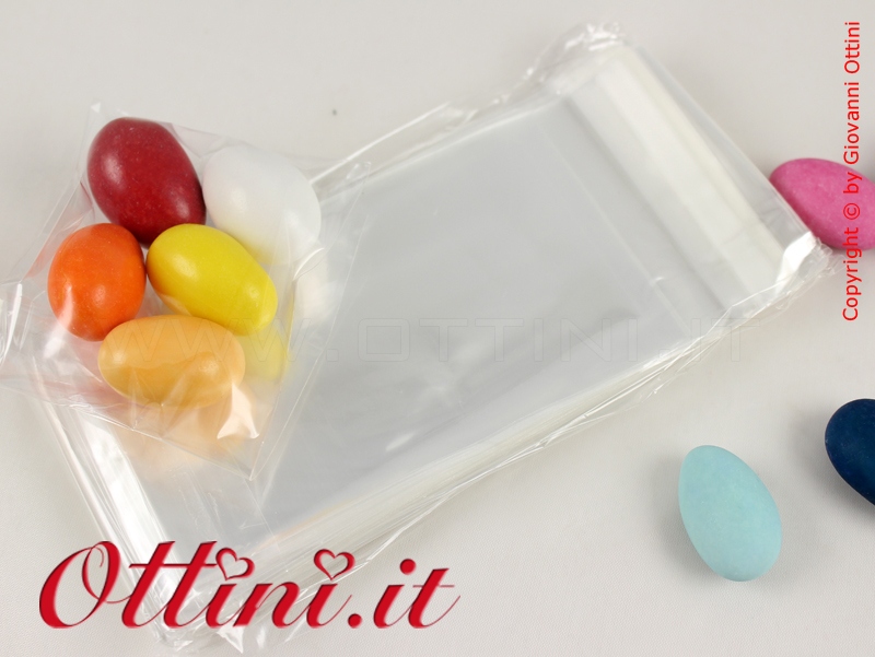 Bustine alimentari per 3 o 5 confetti con chiusura adesiva (100pz)