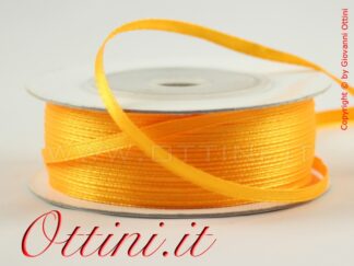 Nastro doppio raso Giallo Arancio 3 millimetri - Nastri bomboniera 3 mm - Nastri matrimonio confezione alta qualità prezzo speciale