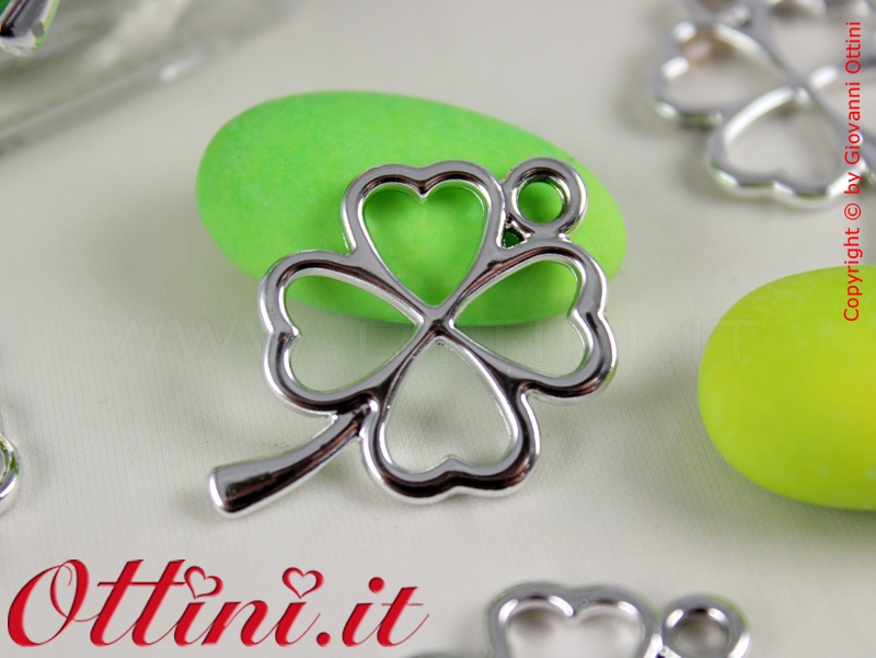 11936 Quadrifoglio ciondolo in metallo decoro charms