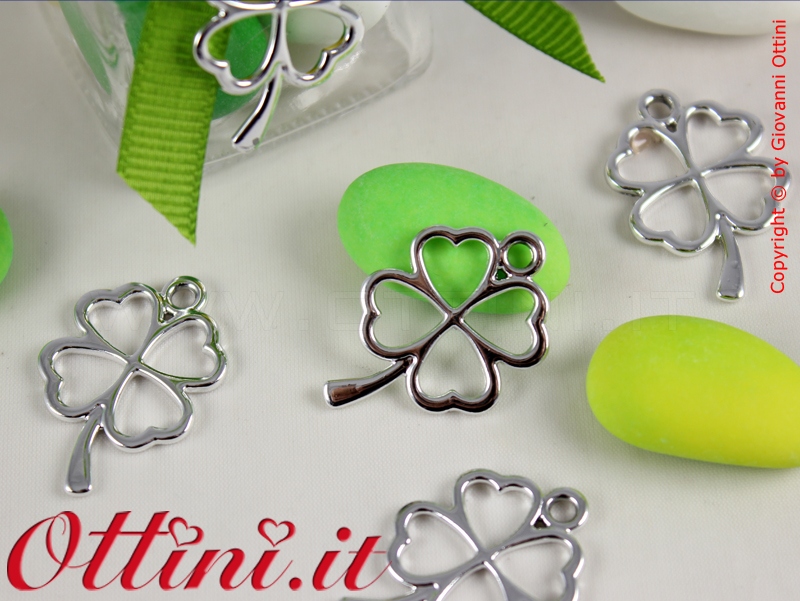 11936 Quadrifoglio ciondolo in metallo decoro charms
