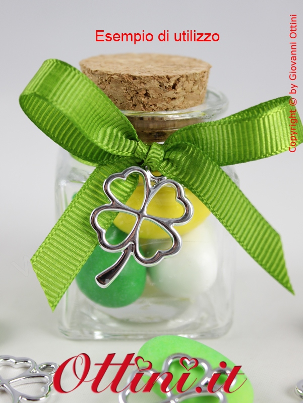 11936 Quadrifoglio ciondolo in metallo decoro charms