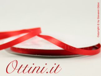 Nastrino Nastro doppio raso Rosso 6 millimetri - Nastri bomboniera 6 mm - Nastri matrimonio confezione alta qualità prezzo speciale