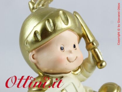Stock Fine Serie - Salvadanaio Bimbo con Armatura Oro Cavaliere per battesimi e nascite
