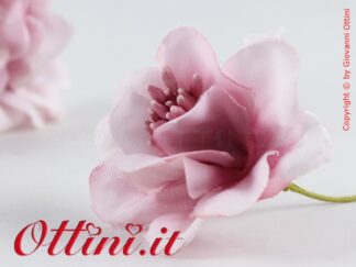 CK8103ROANT Fiore Artificiale Rosa Antico con pistilli per confezione sacchettini bomboniera, accessori decoro