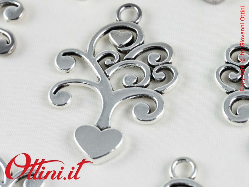 12018 Albero della vita ciondolo decoro zama argento argentata pendaglio accessorio accessori per confezioni confezionare sacchetti sacchettini bomboniere fai da te