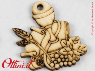 Decoro in legno calice prima comunione pendaglio accessorio accessori per confezioni confezionare sacchetti sacchettini bomboniere fai da te