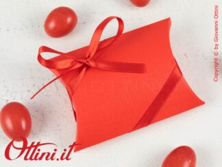 13608C scotton Scatolina Porta Confetti Bustina Rossa per Laurea o anniversario 45 anni nozze
