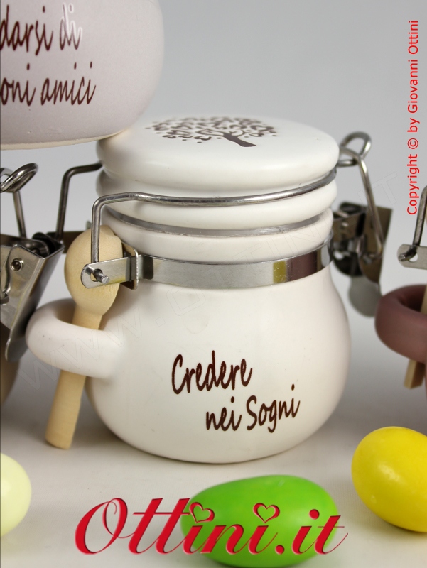 02176 Allegra Barattolo ceramica tinte biscotto con albero della vita zuccheriera porta spezie Bomboniera portaconfetti economica di qualità in offerta speciale e promozione