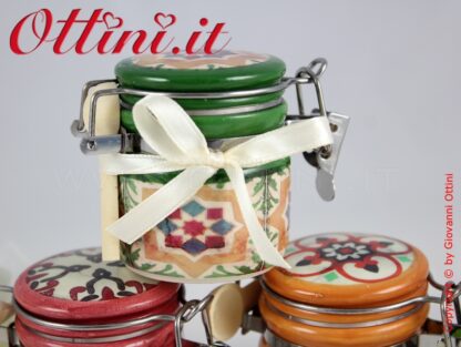 02179 Vietri Barattolo ceramica colorato con tappo ermetico zuccheriera porta spezie Bomboniera portaconfetti economica di qualità in offerta speciale e promozione