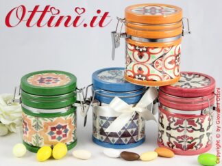 02181 Vietri Barattolo ceramica colorato con tappo ermetico zuccheriera porta spezie Bomboniera portaconfetti economica di qualità in offerta speciale e promozione
