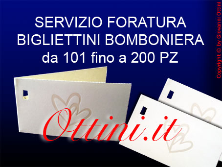 Servizio Foratura fino a 200 Biglietti Bomboniera