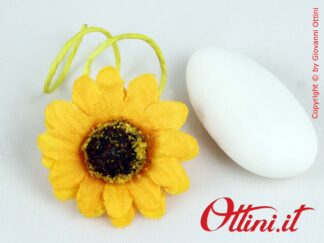 Fiorellino Soleil Girasole Piccolo. Composizione per decorazione sacchettini confetti, scatole bomboniera, articoli da regalo in stile estivo