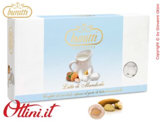 Confetti Buratti Tenerezze Bianche al Latte di Mandorle con mandorla ricoperta di Cioccolato Bianco Aromatizzato ideali per confettate Senza Glutine