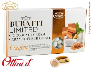 Confetti Buratti Tenerezze Bianche al Cream Caramel Salato con mandorla ricoperta di Cioccolato Bianco aromatizzato - Senza Glutine