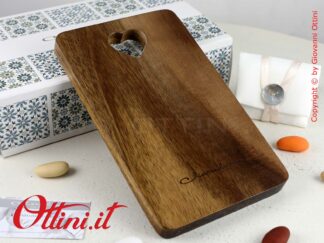 24062 Claraluna - Tagliere Legno Acacia Piccolo senza Coltellino . Bomboniere utili per la cucina e la tavola. Completo di confezione