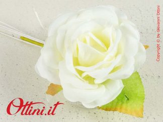 55 - Composizione Rosa color Panna con Foglia