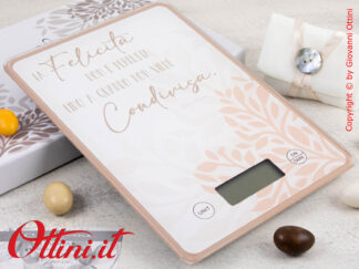 25021R Claraluna - Bilancia da cucina con decoro a forma di cuore rosa, bomboniera regalo utile per la cucina e la casa ideale per matrimonio