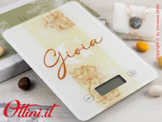 25065 Claraluna - Bilancia da cucina rettangolare Gioia, bomboniera regalo utile per la cucina e la casa, ideale come bomboniera per matrimonio