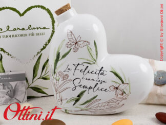 25072 Claraluna - L'Oliera Grande a forma di Cuore di Claraluna è una bomboniera elegante e utile in cucina o a tavola, ideale bomboniera matrimonio