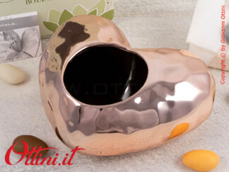 25142 Claraluna - Il Vaso Cuore Oro orizzontale di Claraluna è una bomboniera ecologica, simbolo della vita. Bomboniera per Matrimonio, nozze d'oro