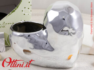 25143 Claraluna - Il Vaso Cuore Silver verticale di Claraluna è una bomboniera ecologica, simbolo della vita. Bomboniera per Matrimonio, nozze d'argento