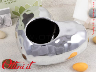 25144 Claraluna - Il Vaso Cuore Silver orizzontale di Claraluna è una bomboniera ecologica, simbolo della vita. Bomboniera per Matrimonio, nozze d'argento