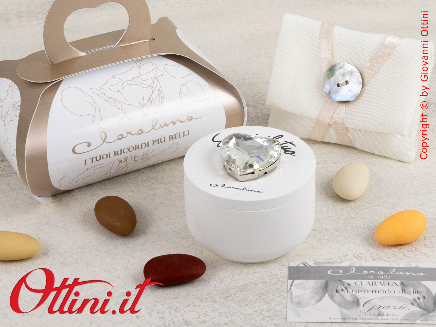 25329 Claraluna - La scatolina in Gesso con cuore silver è un portagioie elegante, una bomboniera dalla linea rustica e romantica, elegante ed economica