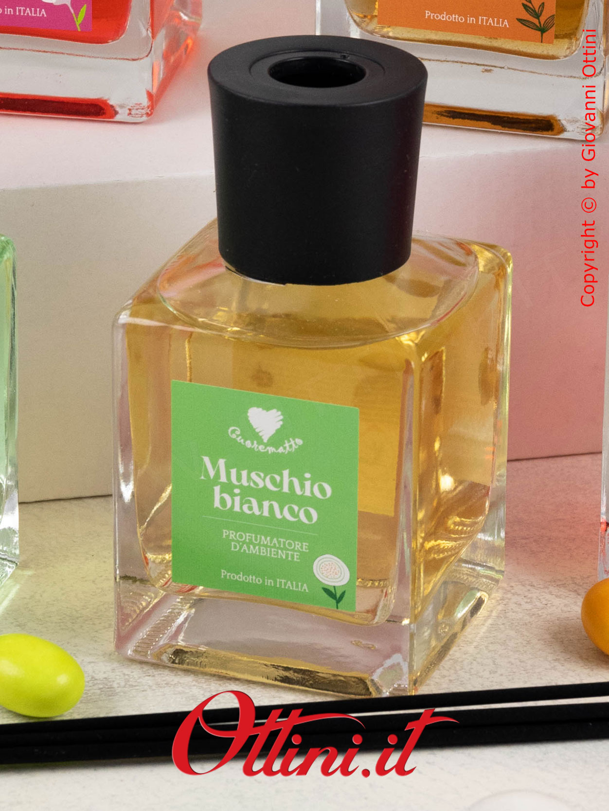 D9004 Cuorematto - Il profumatore 6 fragranze assortite 200 ml è una bomboniera solidale che sostiene i Frati dell'Antoniano di Bologna. Bomboniera d'arredo