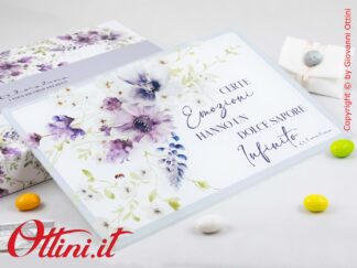 26042 Claraluna - Tagliere in vetro con decoro floreale Lilla, bomboniera regalo utile per la cucina e la casa ideale per matrimonio