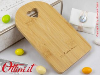 26055 Claraluna - pratico Tagliere in Bamboo formato Piccolo , bomboniera utile per matrimonio, ideale in cucina o per gli aperitivi.